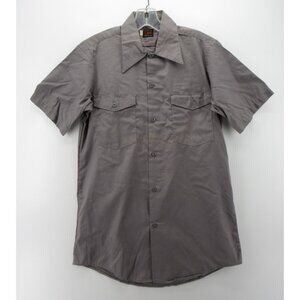 VINTAGE Lee Shirt Small Button Down Utility Flap Pockets 70s USA Made *